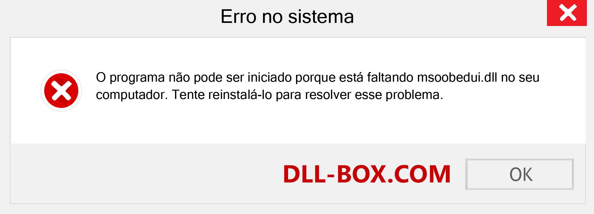 Arquivo msoobedui.dll ausente ?. Download para Windows 7, 8, 10 - Correção de erro ausente msoobedui dll no Windows, fotos, imagens